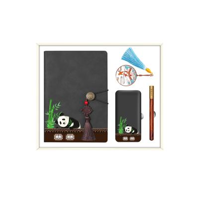 China Chinese Agriculture Tradition Picture Designs Beautiful Notebook Mark Pen Wooden Men's Gift Set Exquisite Power Bank for sale