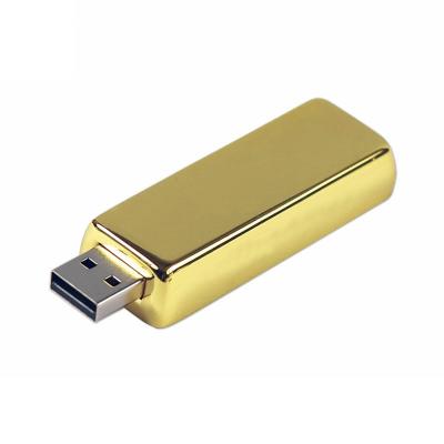 China Promotional cheap metal usb 2.0 gold bar shape usb flash drive 32GB volume for sale