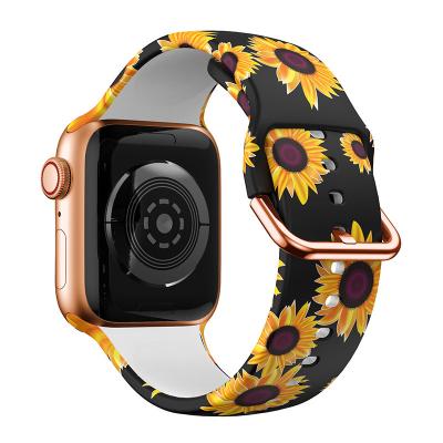 China Protect Lose Smart Rubber Watchband For Apple Watch Strap 38mm 40mm 42mm 44mm for sale