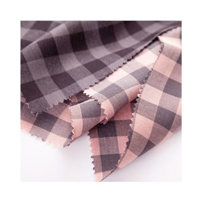 China Modern Design Black Gray Plaid Fabric Breathable 100% Rayon Fabric for sale