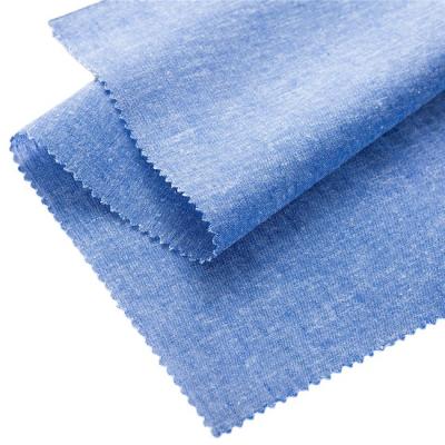 China Memory Modern Design Pure Blue Poplin Fabric Organic Linen Fabric for sale