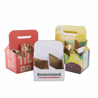 China Hot-selling High Quality Custom Eco-friendly Kraft Paper Recyclable Four Six Pack Beer Carriers for sale