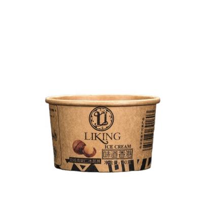 China Disposable Factory 8oz Ice Cream Paper Cup With Lids Yogurt Paper Bowls With Lids Can Be Customized for sale