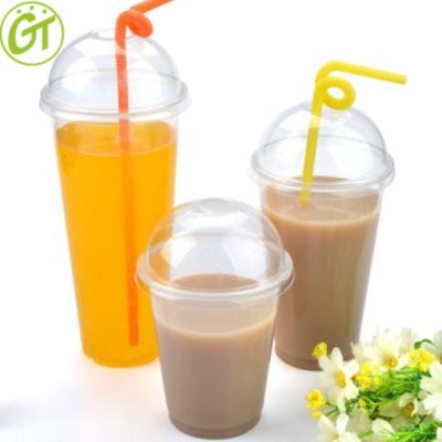 China Printing Multicolor Acceptable Child Disposable Eco-Friendly Stocked Plastic Cups Around Cup Bottom Plastic Milkshake Plastic Cups for sale