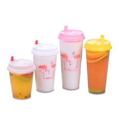 China Eco Friendly Biodegradable Various Sizes Custom Design Plastic Beverage Cup Hard Plastic Mugs Cups for sale