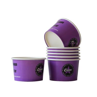 China Ice Cream Cup 4oz 6oz 8oz 12oz 16oz Eco Friendly Compostable Biodegradable Printed Paper Paper Cup for sale