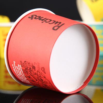 China Disposable Packaging Ice Cream Container Kraft Paper Ice Cream Cup Customized 8oz for sale