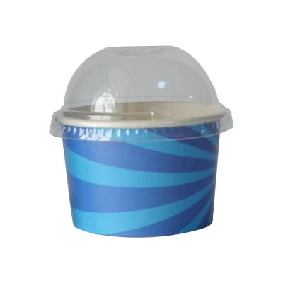 China Wholesale Disposable Gelato Paper Cups Paper Ice Cream Cup With Dome Lid for sale