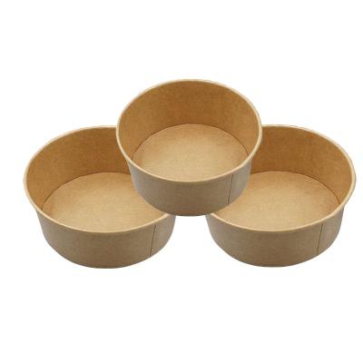 China Disposable Bamboo Material Paper Salad Bowl For Food Caterer Disposable To Go Salad Bowl Match With Lid for sale