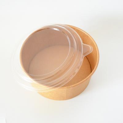 China Latest Design Disposable PE Lined Salad Bowl Large Packaging Kraft Paper Salad Bowl for sale