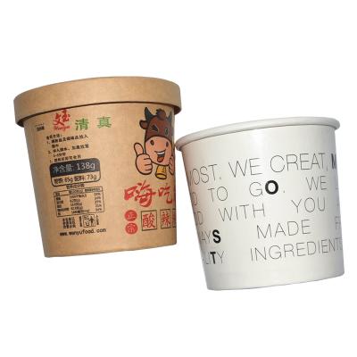 China Recycled Materials 500 Packs Per Bucket Cheap Paperboard Food Grade Soup Buckets Takeaway Soup Buckets for sale