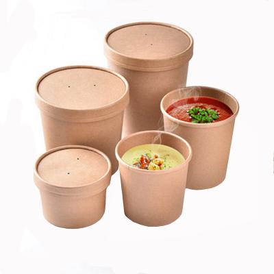 China Biodegradable Fast Food Delivery Take Away Disposable Soup Bucket Paper Bucket Soup Bucket for sale