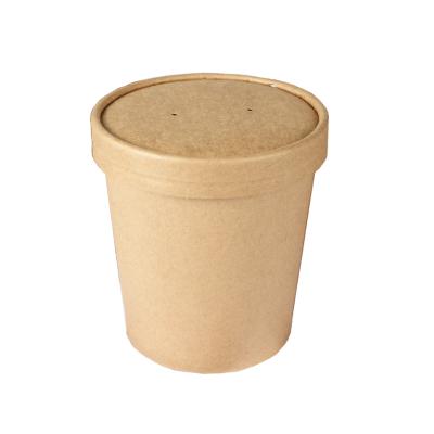 China High Grade Eco-Friendly Biodegradable Round Take Away Biodegradable Soup Tub Paper Soup Tub With Lid for sale