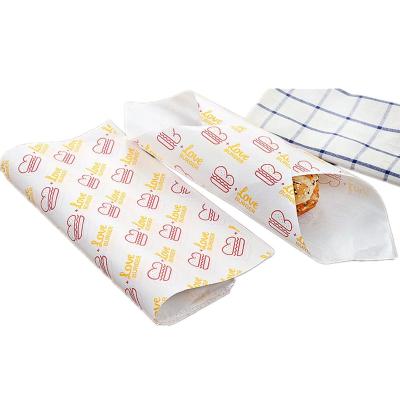 China Grocery Disposable Wrapping Paper for Hot Dog, Greaseproof Sandwich Wrapping Paper, Custom Printed Food Wrapping Paper for sale