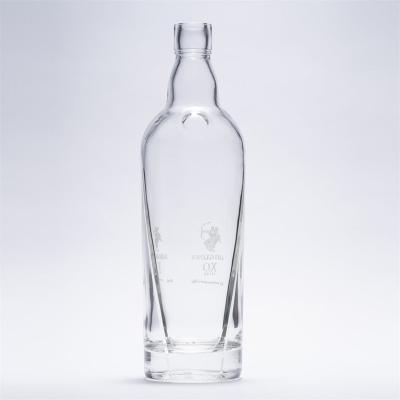 China Spirits Wholesale 750ml Brandy Glass Bottle Wine Earth Clear Whiskey Bottle for sale