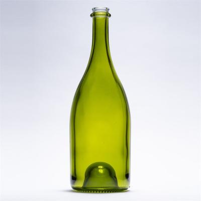 China Wholesale Price Antique Green Champagne Glass Bottle 750ml Champage Vodka For Sale for sale