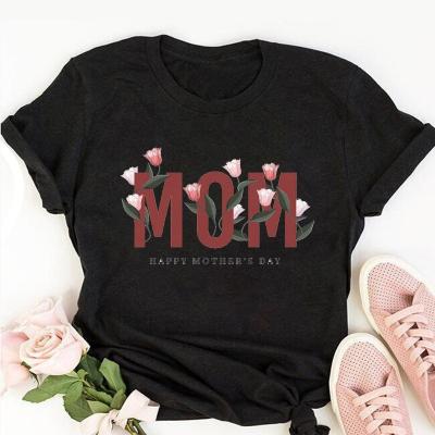 China Custom Made Women's Tees Plain Graphic Tee Shirts Vintage Mother's Day Anti-Wrinkle Mom Print Tshirts Women's for sale