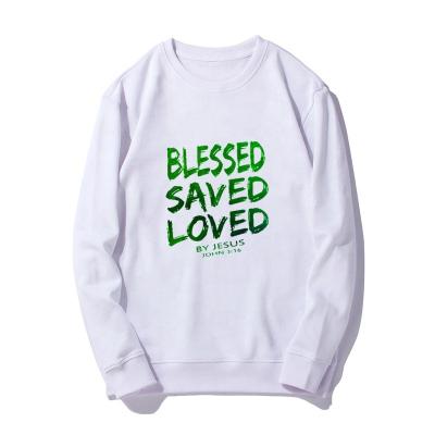 China Wholesale Women's Christian Jesus Blessed Saved Printed Cotton Women's Hoodie Anti-wrinkle Sweatshirt Hoodies for sale