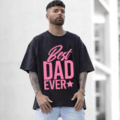 China New Arrival Anti-Wrinkle Father's Day Printing Dad's Day Fashionable White Super Custom T-shirt Men Graphic Tee for sale