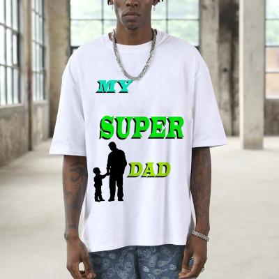 China Hot Sale Super Dad Anti-Wrinkle Men's Day Printing Men's 100% Cotton T-shirt Customized T-shirt 100% Cotton for sale