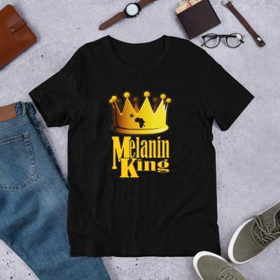 China King Printing Mens Short Sleeve Black Cotton Custom T-Shirts Customized Viable Wholesale 100% White Sleeve T-Shirt for sale