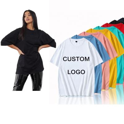 China Viable High Quality Custom T-shirt Blank Plain Oversize Logo Printing 220 Grams Women's 100% Cotton T Shirt for sale