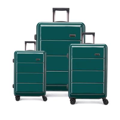 China Business 3pcs 20/24/28 ABS PC Travel Luggage Set, Low Cost Flight ABS Trolley Suitcase Set With Removable Wheels for sale