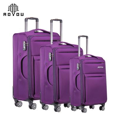 China Hot Selling Business 20/24/28 Inch 4 Wheels Lightweight Spinner Cloth Suitcase Soft Shell Oxford Cloth Trolley Luggage for sale