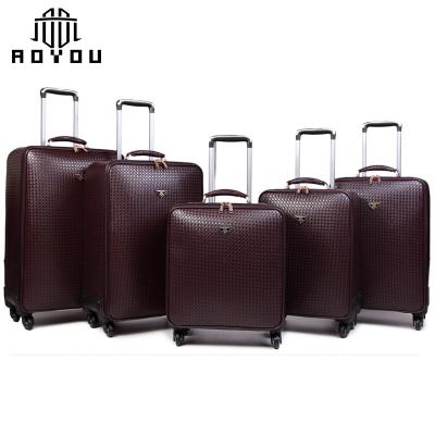 China PU 3pcs 16inch Luggage 20inch And 24inch Sets Trolley Bag Sets Man Business Leather Luggage Customize for sale