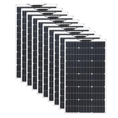 China Solar Power System 100W 200W 250W 300W Flexible Monocrystalline Photovoltaic PV Module Solar Panel for Car/Roof/Boats for sale