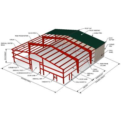 China Steel Workshop Metal Building Steel Structure Warehouse Industrial Shed Building Metal Steel Structure Workshop for sale