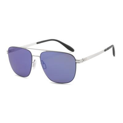 China New Design SG7058 Polygon Sunglasses Photochromic Frame Titanium Ultralight Polarized Sunglasses for sale