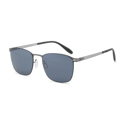 China 2021 New Arrival Titanium Alloy Lens Sunglasses Rectangle Frame SG7053 Nylon Rectangle Polarized Shades for sale