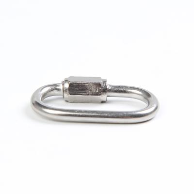 China Heavy Industry 304 Stainless Steel Chain Link M4 Oval Wire Carabiner Chain Connector for sale