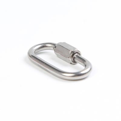 China Heavy Industry Heavy Duty Threaded M4 Quick Chain Link Carabiner Oval Lock For Wire Rope Connector for sale