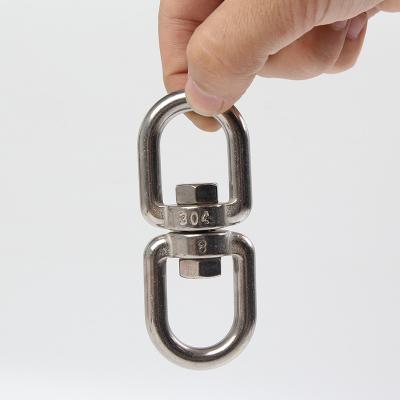 China Double Ended Crane Swivel M14 Eye Ring Stainless Steel Eye To Eye Swivel Shackle Ring for sale