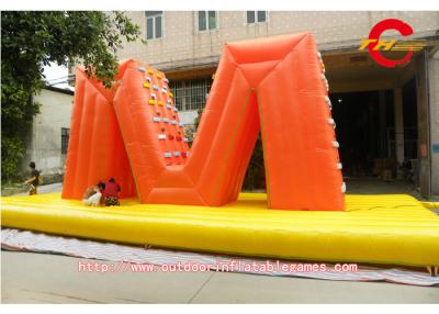 China Adult Outdoor Sports M - Shaped Inflatable Rock PVC Climbing Wall for sale