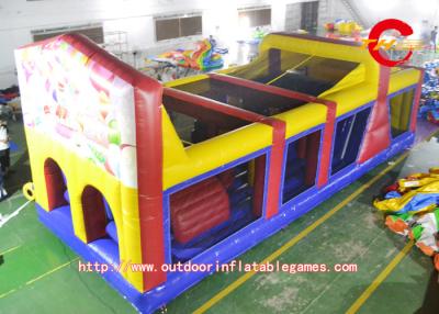 China Kids Giant Inflatable Obstacle Course laminated For Amusement Park for sale