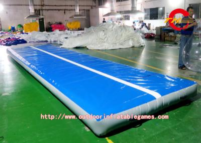 China Blue PVC Inflatable Air Track Cushion For Water Games Or Fitness for sale