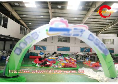 China Modelo inflable del chorro de tinta del arco HD del final del comienzo del verde de encargo del logotipo en venta