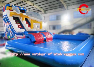 China Giant Commercial Grade Inflatable Water Slide , Inflatable Double Water Slide for sale