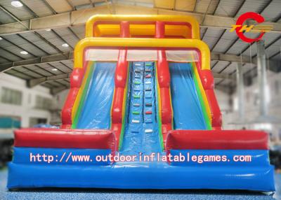 China PVC Tarpaulin Inflatable Water Slide / Three Lanes Water Slides For Parks for sale