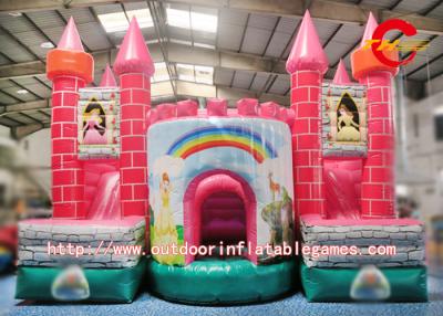 China Princess Castle Inflatable Bounce House Red / Blue / Green For Kids Jumping for sale