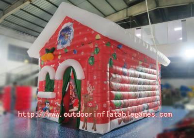 China Christmas Decoration Inflatable Xmas house / Santa Claus Christmas Lighted Houses for sale