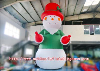 China Boneco de neve inflável conduzido com o chapéu alto vermelho para para o partido, decoração do Natal à venda