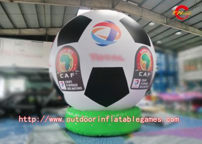 China PVC HD Inkjet White And Black Inflatable Model Football Model Beach Advertising Balloons for sale