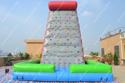 China Red 5m x 5m Inflatable Game  / Amusement Park Inflatable Rock Climbing Wall for sale