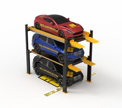 China Solidparking FP-630 Four Post Stacker Car Parking Triple 2 Lift for sale