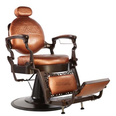 China New EUROPEAN salon chair brown frame barber chairs for hairdressers hair salon beauty furniture for sale