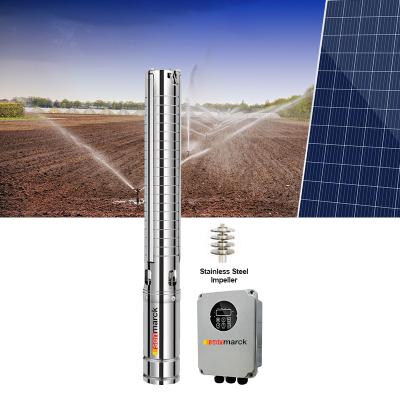 China Agriculture/home water pumps submersible pump 3 inch deep well solar pump for agriculture 0.8hp 80m head sun cultivation water pumps for sale